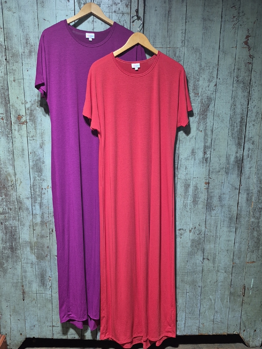 LuLaRoe Maxi Dresses in Coral and Warm Purple